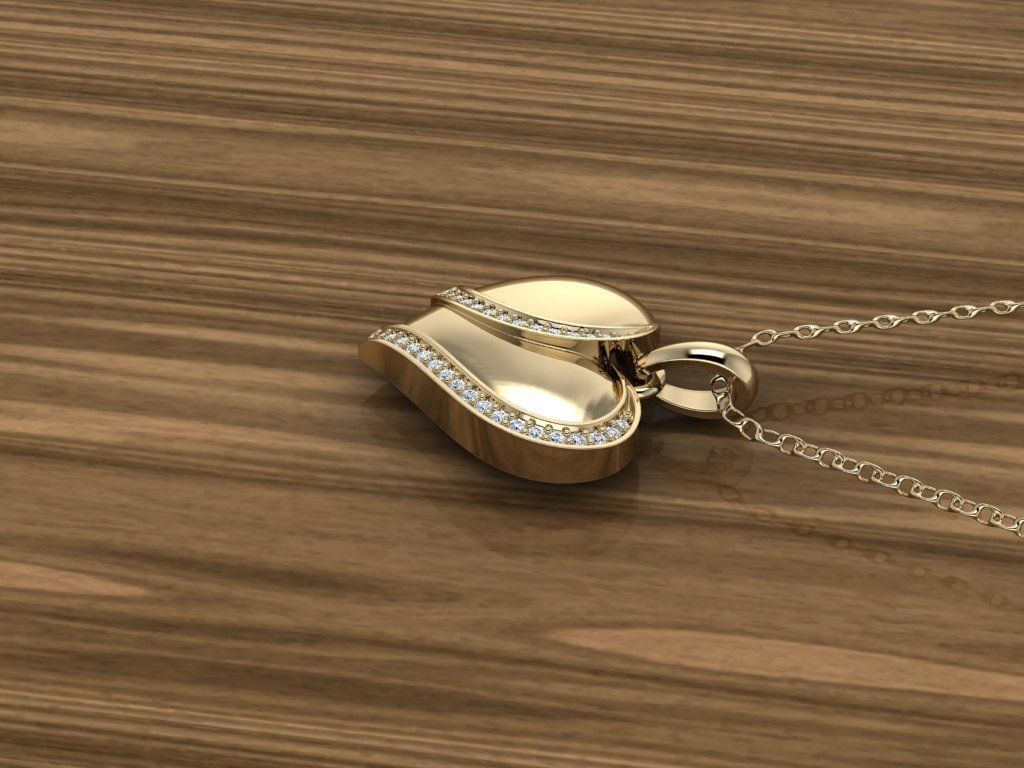 Heart Jewelry Pendant 3D print model_13