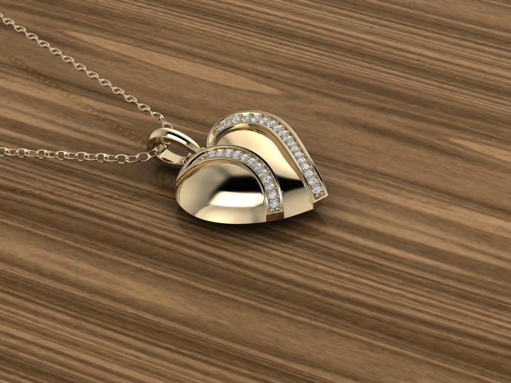 Heart Jewelry Pendant 3D print model_8