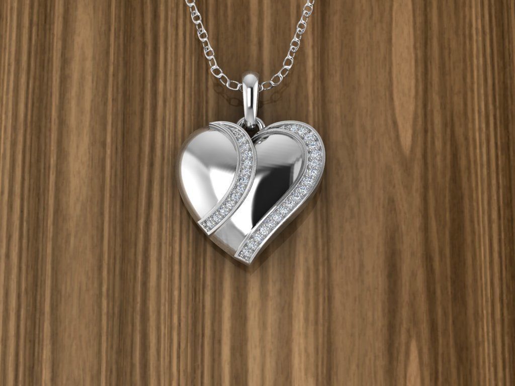 Heart Jewelry Pendant 3D print model_5