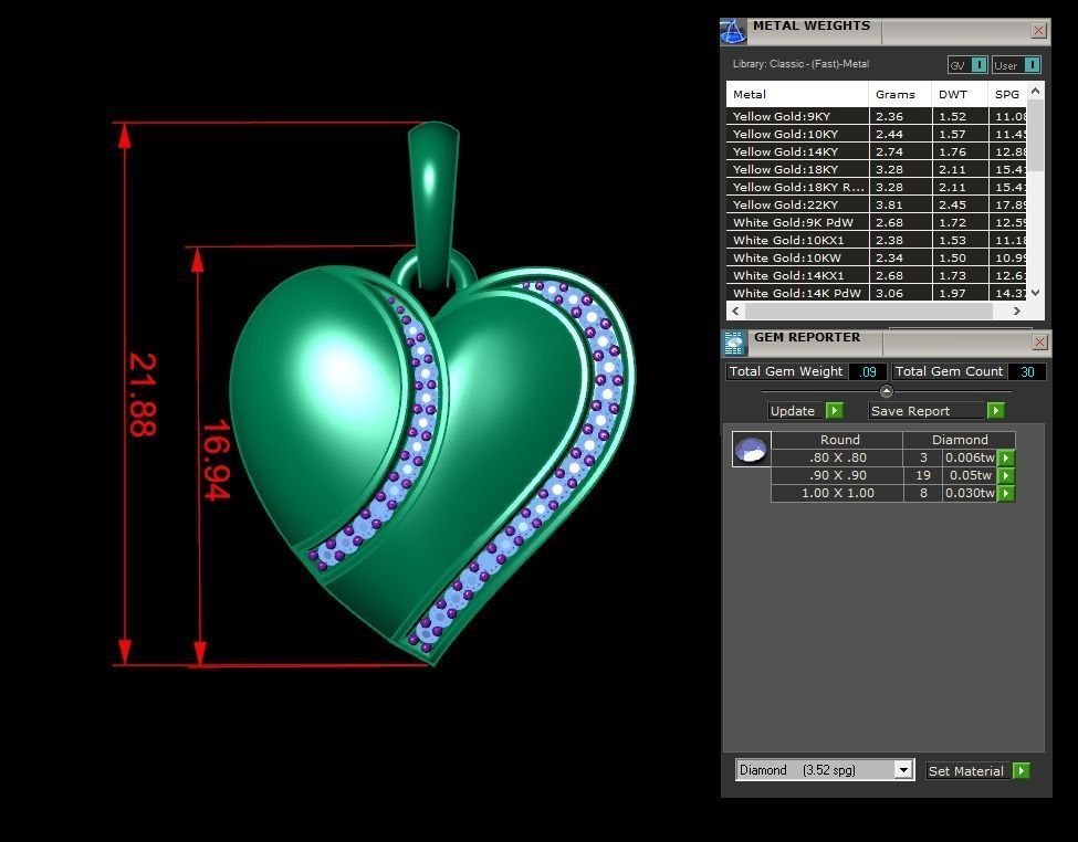 Heart Jewelry Pendant 3D print model_1