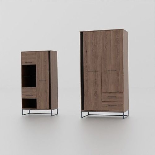 Wardrobe and living Room Shelving 3D model