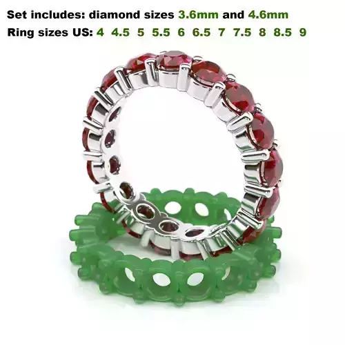 Round Diamond Eternity Wedding Band  