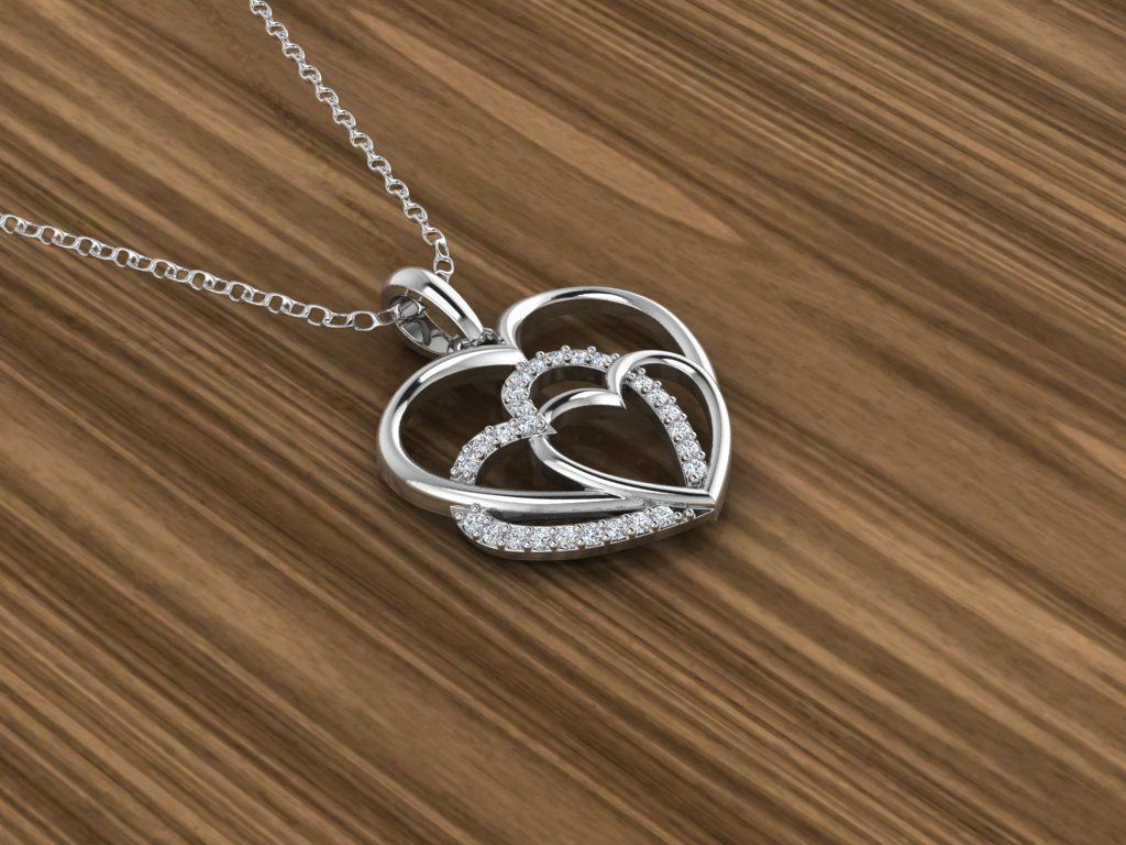 Hearts Jewelry Pendant 3D print model_6