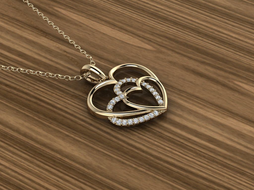 Hearts Jewelry Pendant 3D print model_8