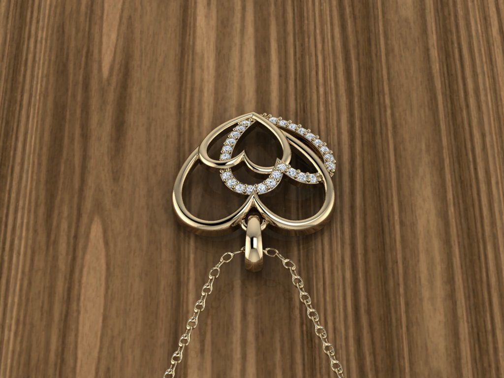 Hearts Jewelry Pendant 3D print model_10