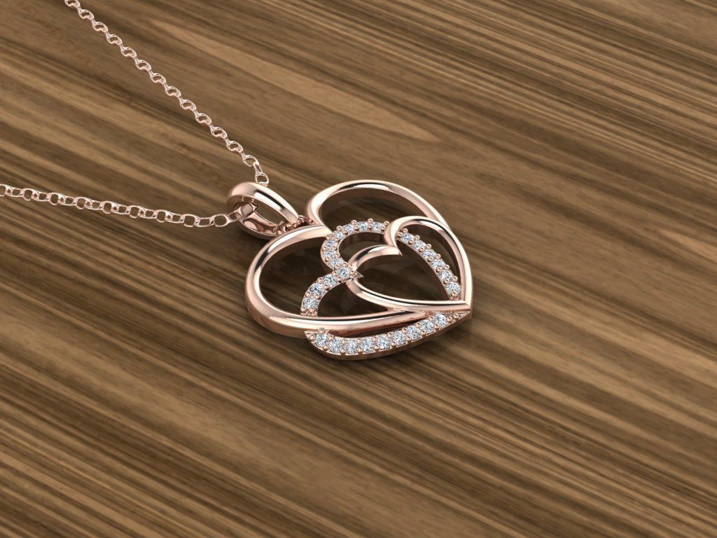 Hearts Jewelry Pendant 3D print model_3