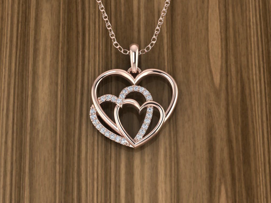 Hearts Jewelry Pendant 3D print model_13