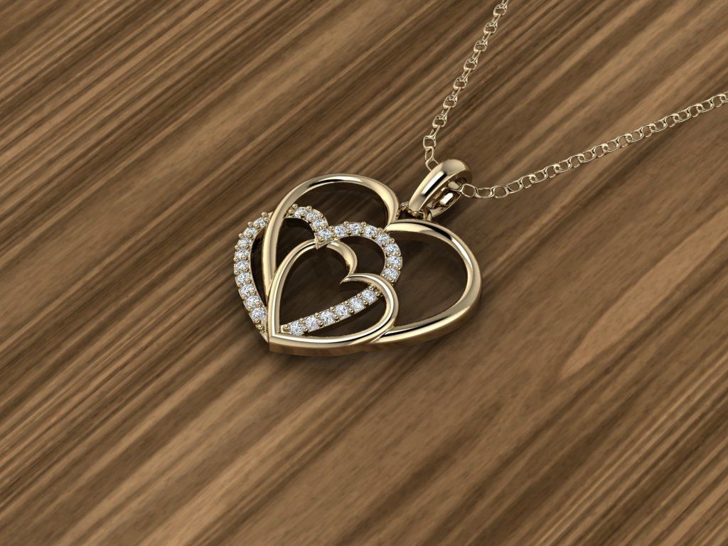 Hearts Jewelry Pendant 3D print model_14