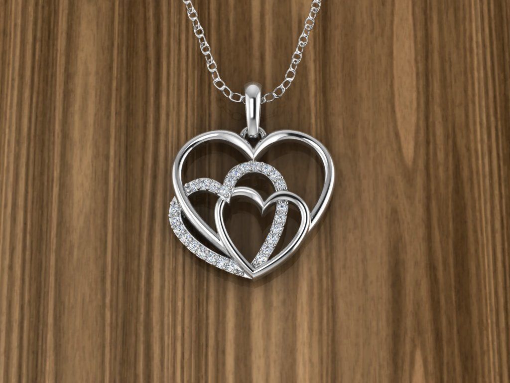 Hearts Jewelry Pendant 3D print model_5