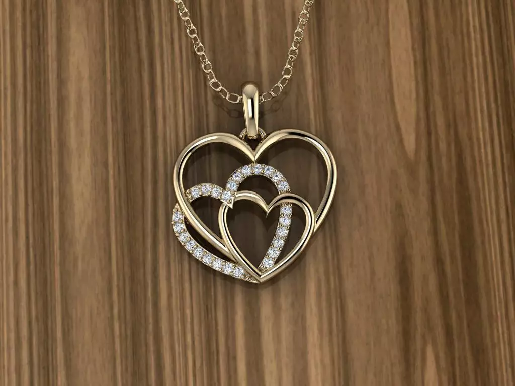 Hearts Jewelry Pendant 3D print model_0