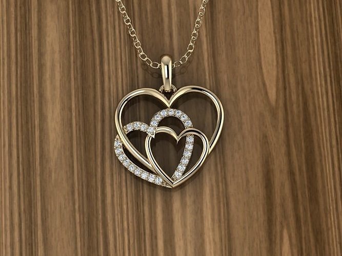 Hearts Jewelry Pendant 3D print model