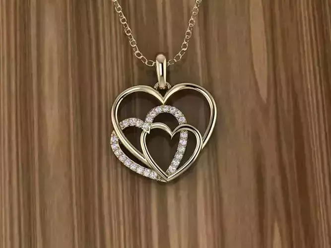 Hearts Jewelry Pendant 3D print model