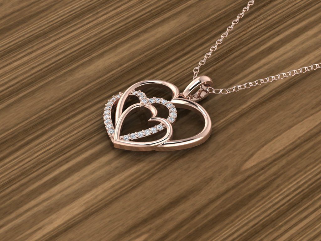 Hearts Jewelry Pendant 3D print model_4