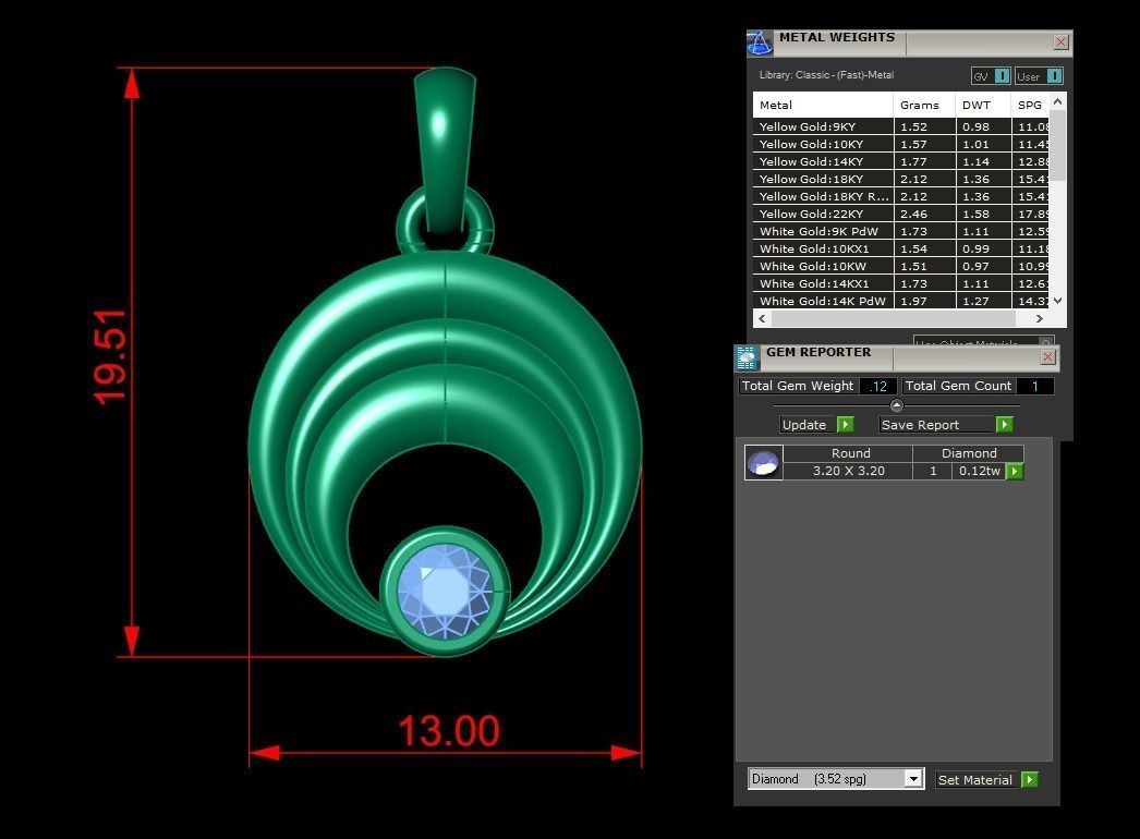 Jewelry Pendant 3D print model_1