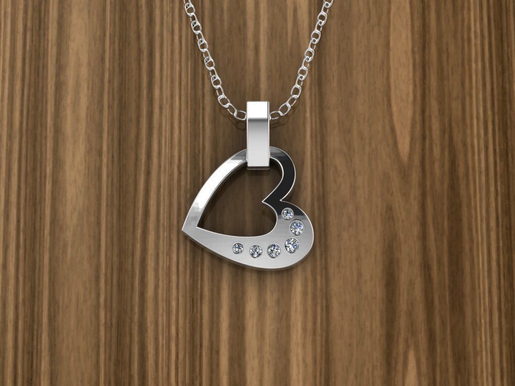 Heart Jewelry Pendant 3D print model_5