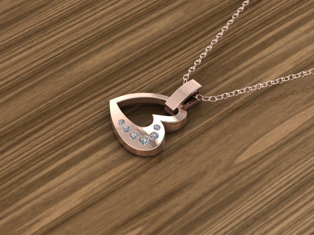 Heart Jewelry Pendant 3D print model_4