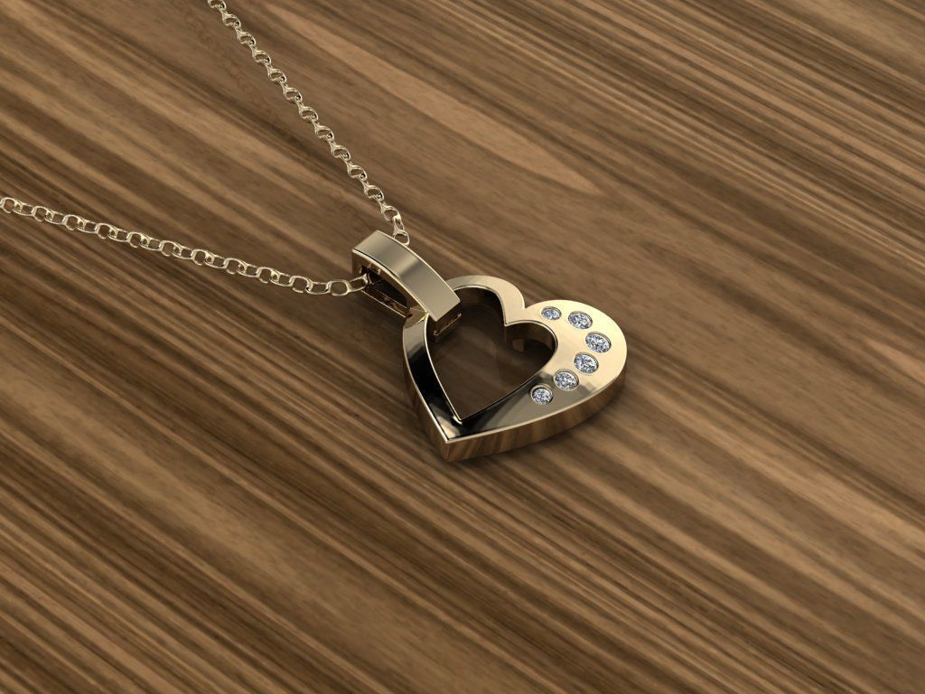 Heart Jewelry Pendant 3D print model_8