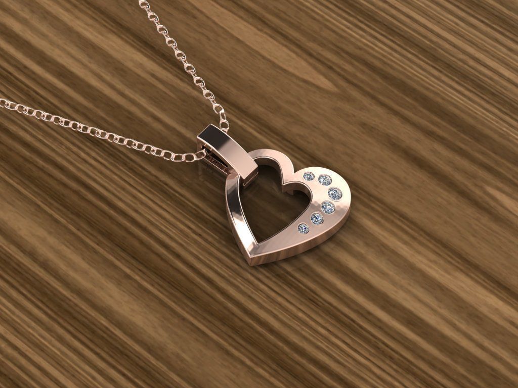 Heart Jewelry Pendant 3D print model_3