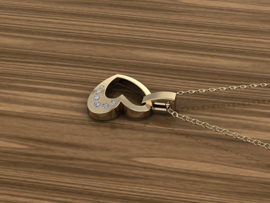 Heart Jewelry Pendant 3D print model_9