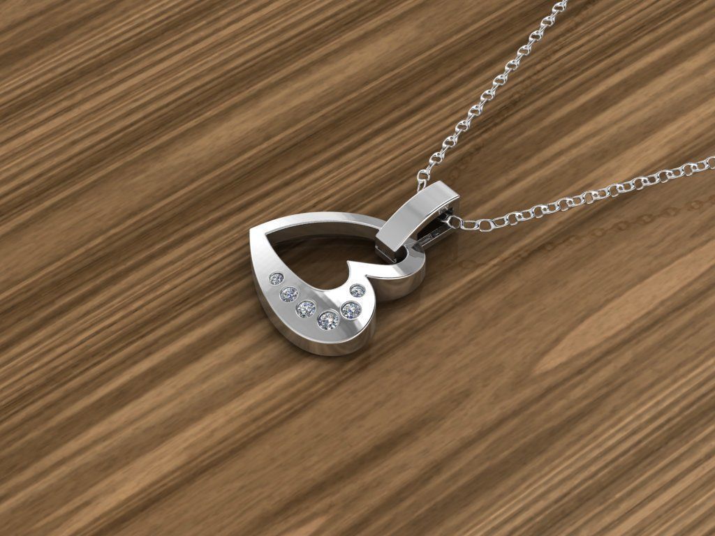 Heart Jewelry Pendant 3D print model_7