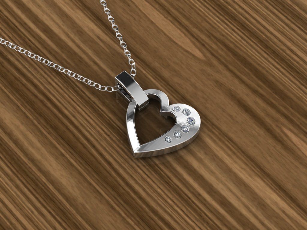 Heart Jewelry Pendant 3D print model_6