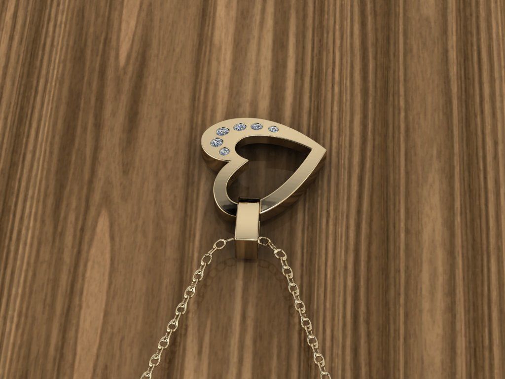 Heart Jewelry Pendant 3D print model_10