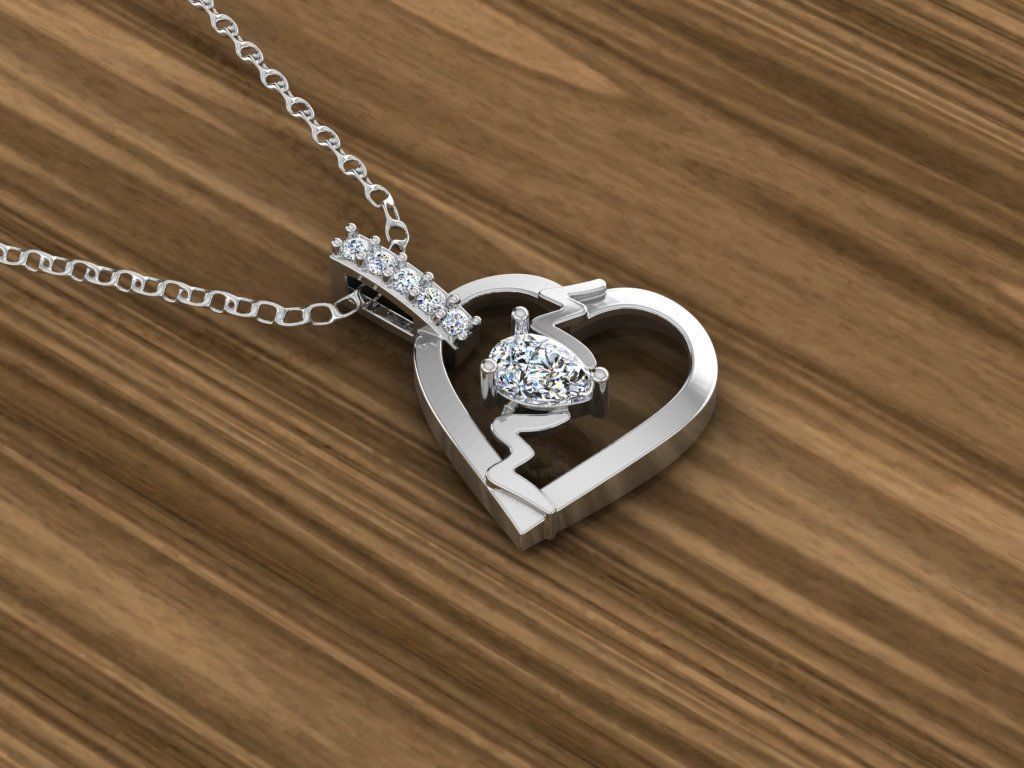 Jewelry Heart Pendant 3D print model_4