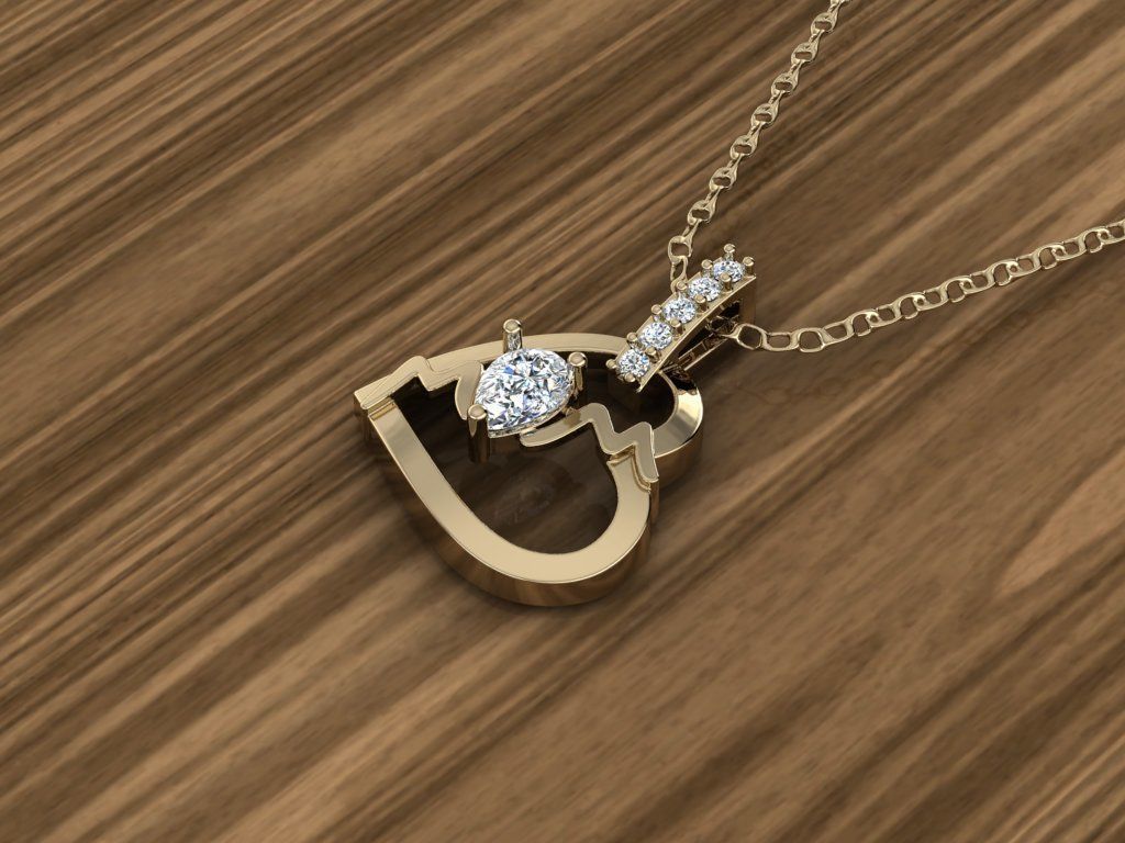 Jewelry Heart Pendant 3D print model_9