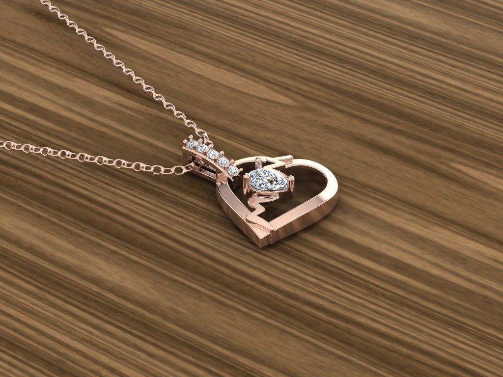 Jewelry Heart Pendant 3D print model_1