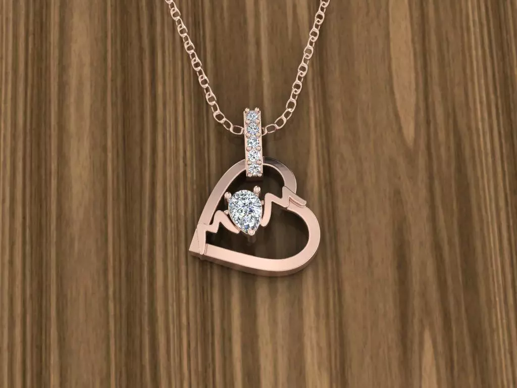 Jewelry Heart Pendant 3D print model_0