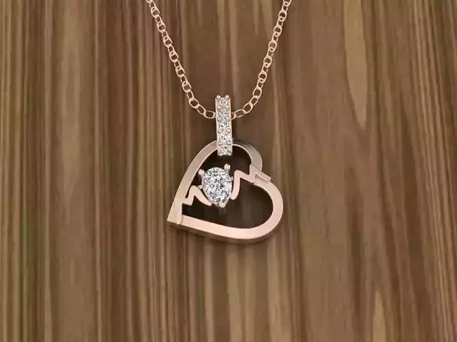Jewelry Heart Pendant 3D print model