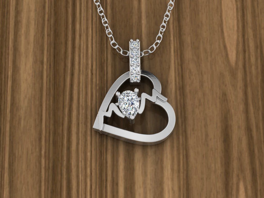 Jewelry Heart Pendant 3D print model_5