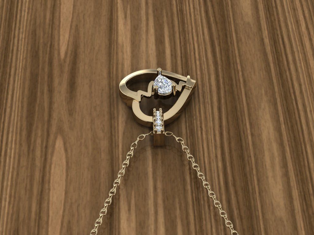 Jewelry Heart Pendant 3D print model_10