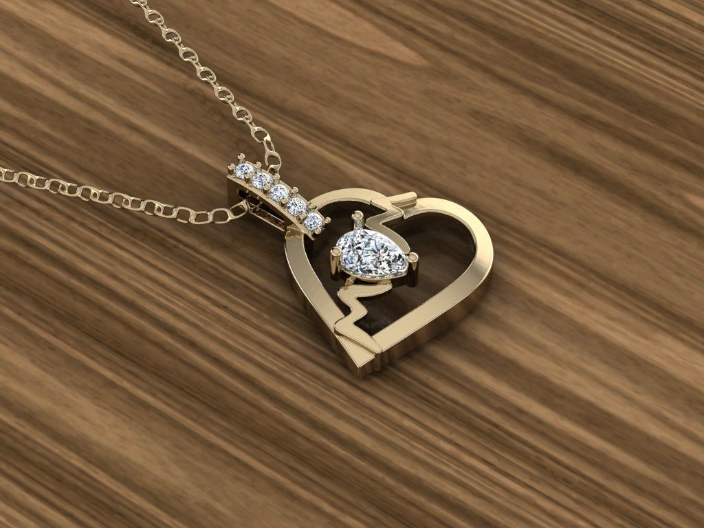 Jewelry Heart Pendant 3D print model_8