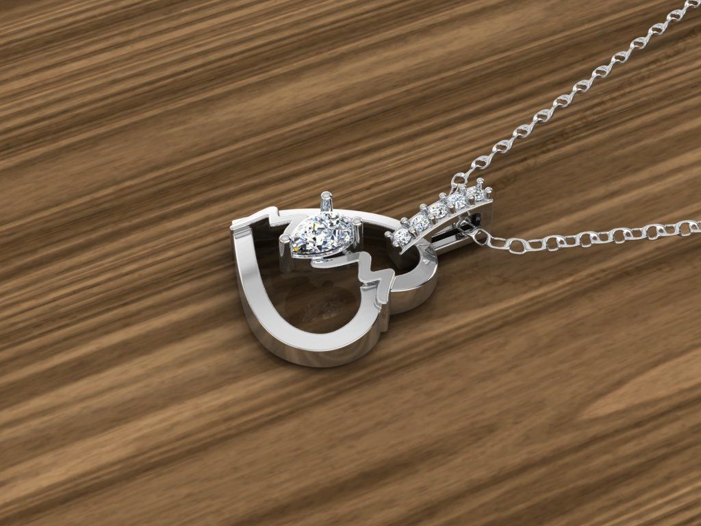 Jewelry Heart Pendant 3D print model_6