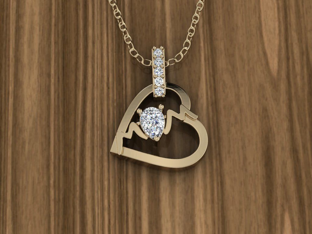 Jewelry Heart Pendant 3D print model_7