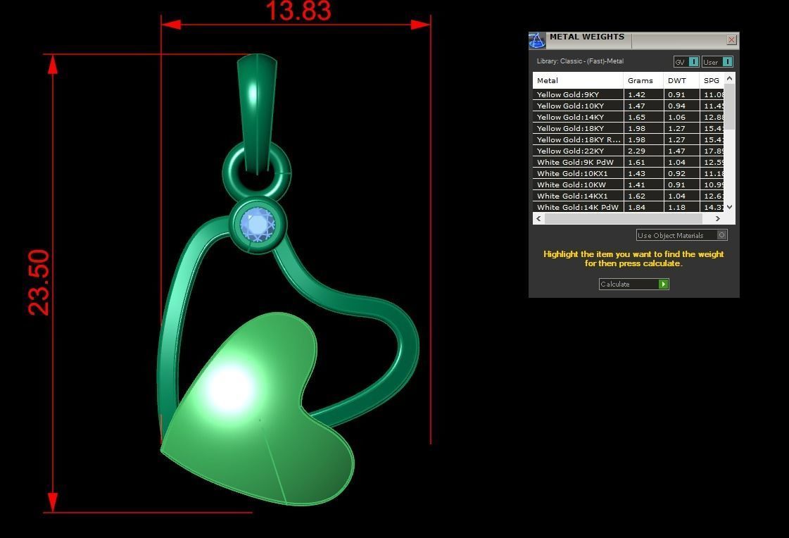 Heart Jewelry Pendant 3D print model_1