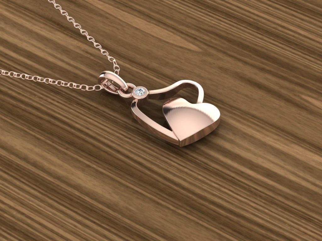 Heart Jewelry Pendant 3D print model_3