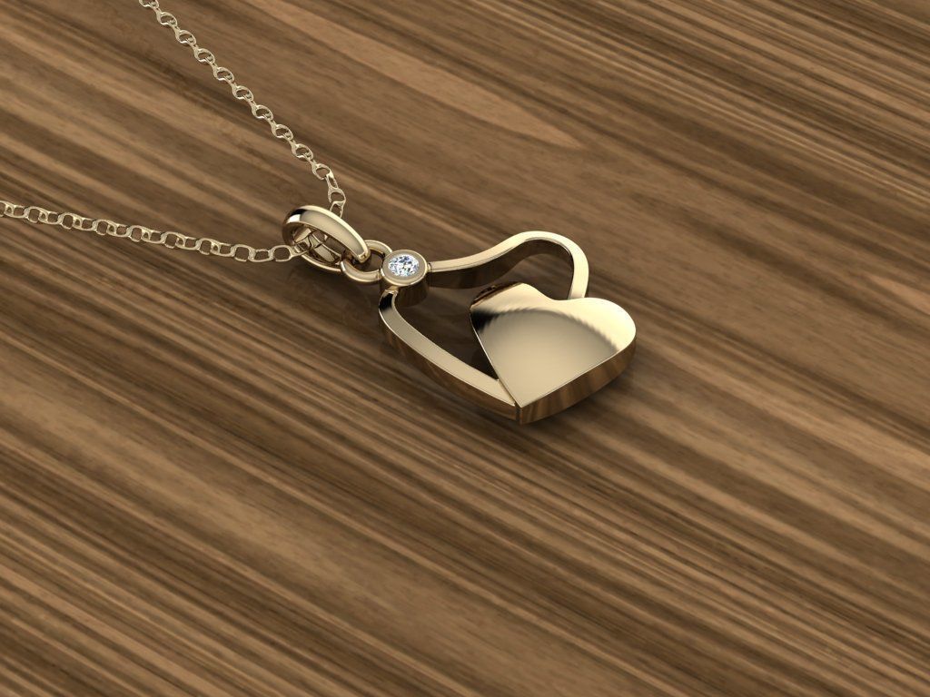 Heart Jewelry Pendant 3D print model_8