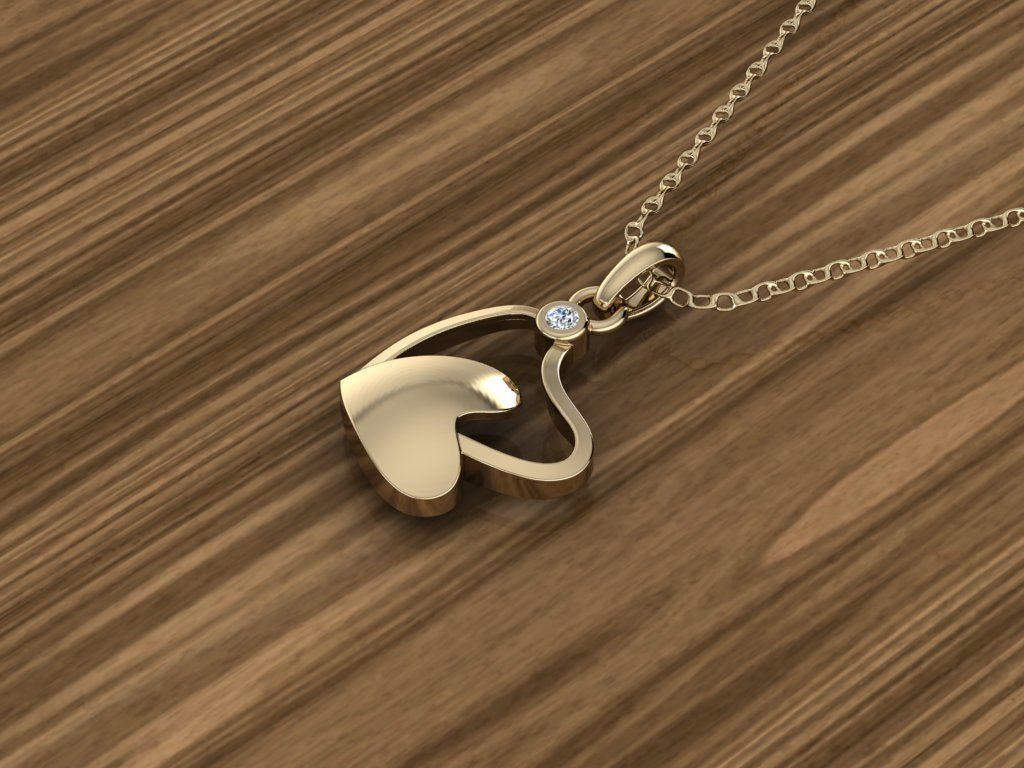 Heart Jewelry Pendant 3D print model_9
