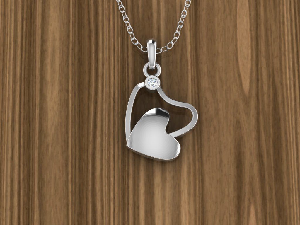 Heart Jewelry Pendant 3D print model_5