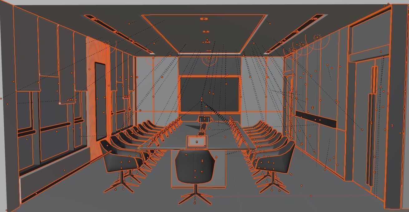 Office meeting room 3D model_4