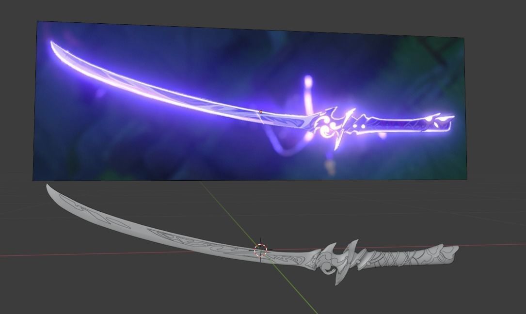 Raiden Shogun Katana - Genshin Impact - 3D Print Ready 3D print model_16