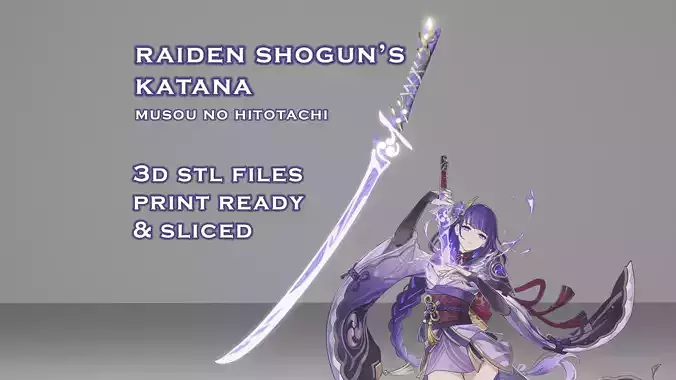Raiden Shogun Katana - Genshin Impact - 3D Print Ready 3D print model