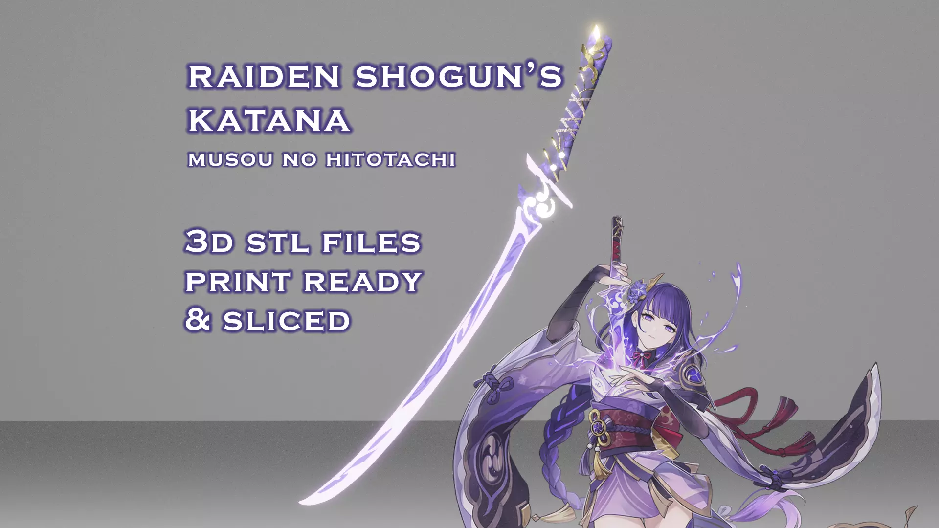 Raiden Shogun Katana - Genshin Impact - 3D Print Ready 3D print model_0