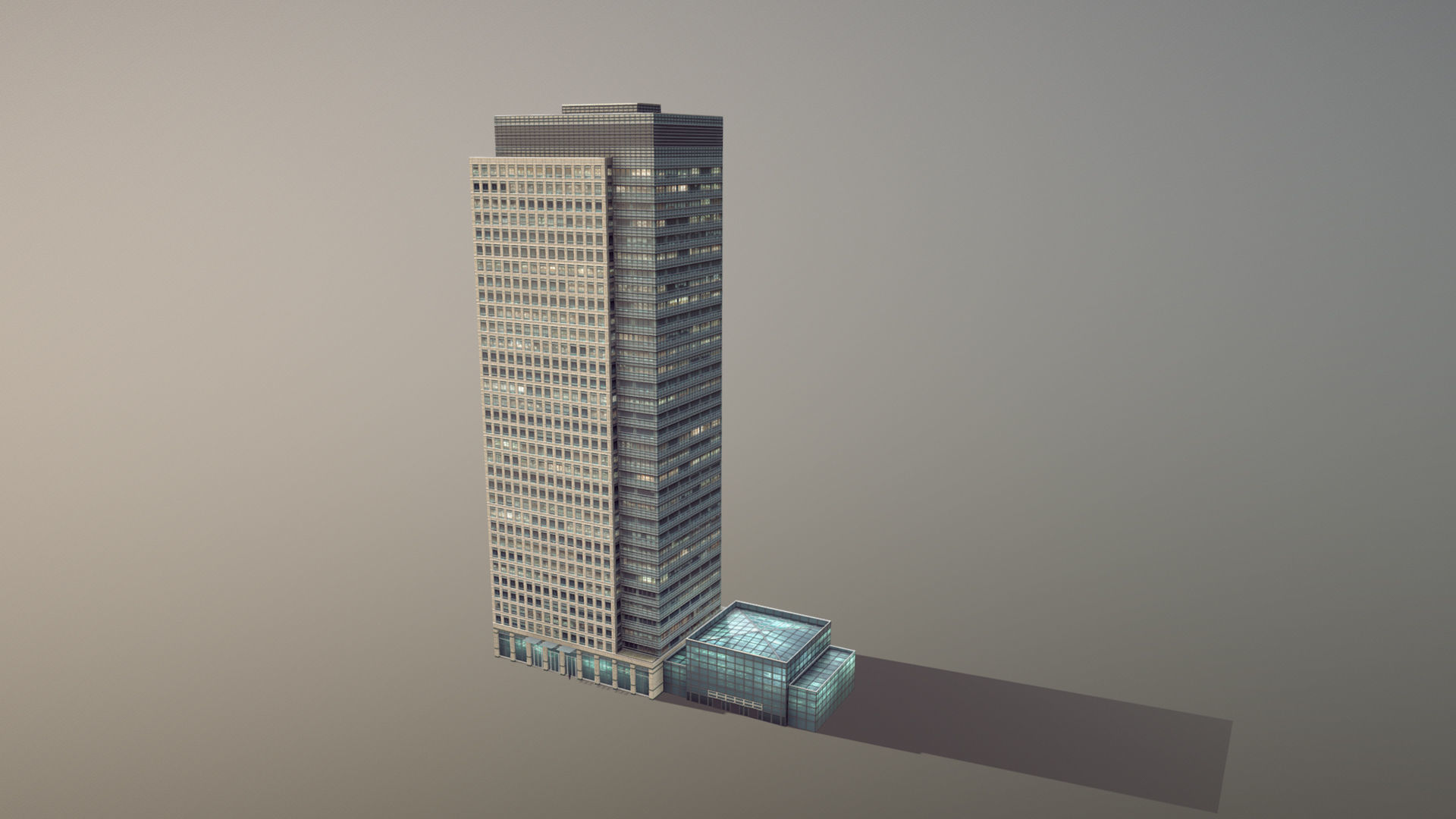 London 40 Bank Street Low-poly 3D model_5