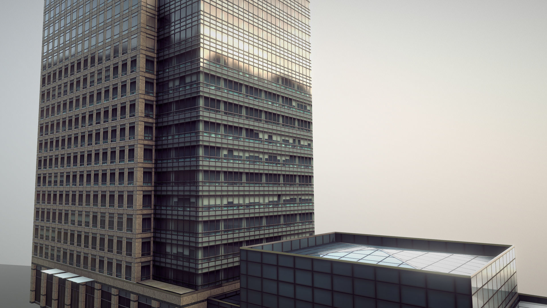 London 40 Bank Street Low-poly 3D model_9