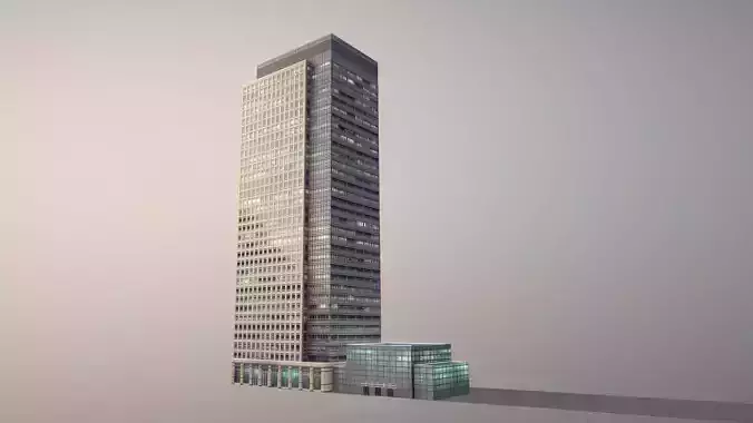 London 40 Bank Street Low-poly 3D model