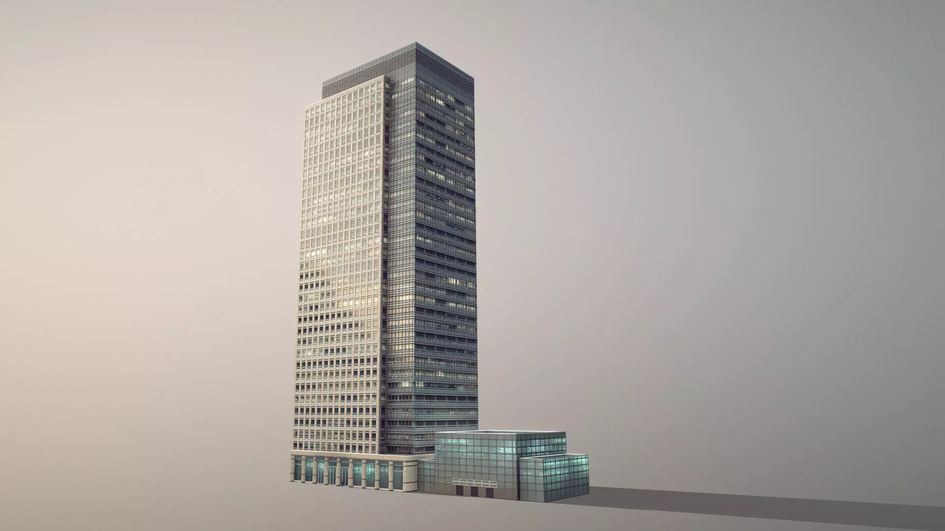 London 40 Bank Street Low-poly 3D model_0