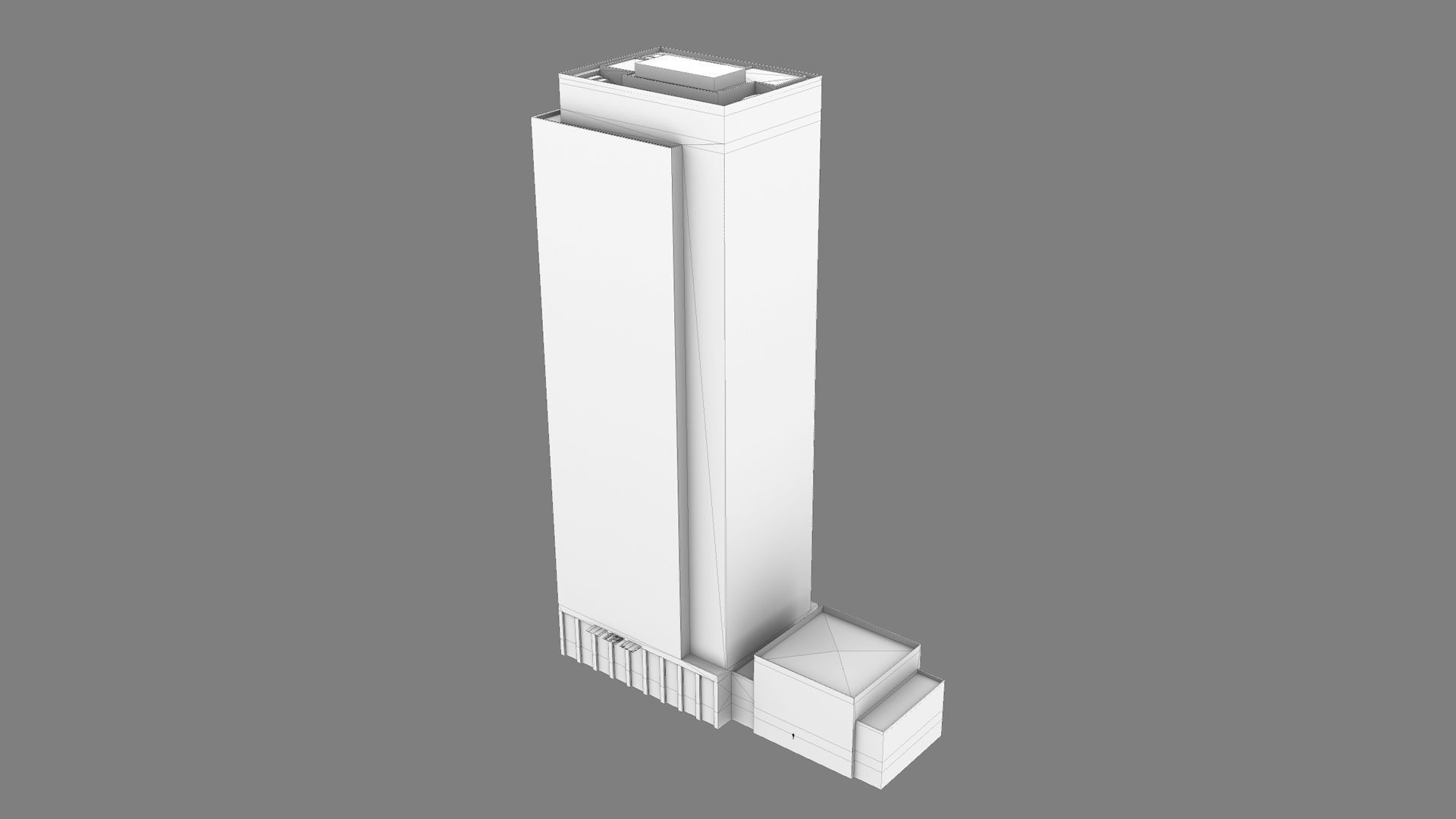 London 40 Bank Street Low-poly 3D model_27